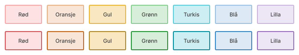 Shows how Border-subtle and Border-default look for 8 color scales generated with the Theme Builder.